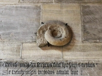 "Credite mira Dei, serpens fuit hic lapis extans, Sic transformatum Bartholus attulit huc". 1491 Cathédrale de Bayeux (14)