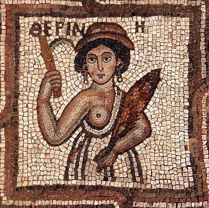 Détail d'une mosaïque dans une  église byzantine de Petra (Jordanie) - IVème s. - crédit Hendrik Dacquin