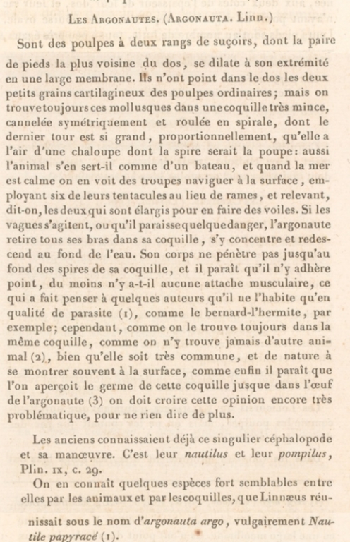 Cuvier "Règne animal" iconographie (1817)