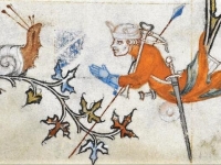 Chevalier et escargot - Livre d'Heures de Phillipe de Navarre attribué à Jean Lenoir - vers 1360 - BLL