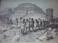 Une colonne d'esclaves en Afrique noire - dessin d'Émile Bayard (1860) - Musée de la Compagnie des Indes in Wikipedia