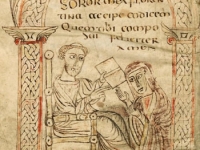 Isidore de Séville et sa sœur Florentine, vers 800. BNF